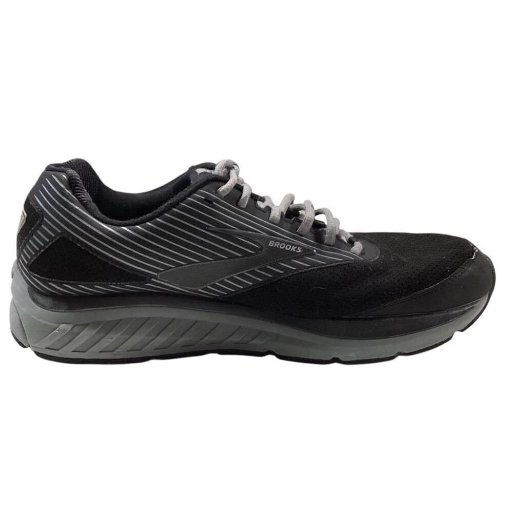 Brooks Walking Shoes Men 12 Black Gray Addiction Walker Suede Lace Up - Picture 6 of 11